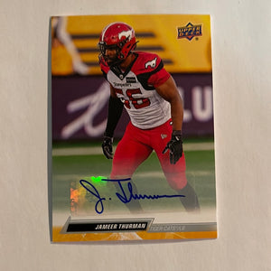 2023 Upper Deck CFL - Canadian Football League - Autograph - 75 Jameer Thurman - Stampeders - B 1:203