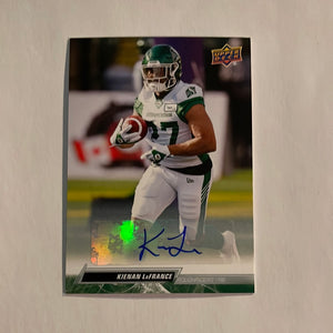 2023 Upper Deck CFL - Canadian Football League - Autograph - 46 Kienan LaFrance - Roughriders - E 1:7