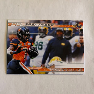 2023 Upper Deck CFL - Canadian Football League - CFL Greatness - CG-LW Lucky Whitehead - BC Lions