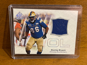 2023 Upper Deck SP Game Used CFL Canadian Football League - Jerseys Set - CFL-SB Stanley Bryant – Winnipeg Blue Bombers