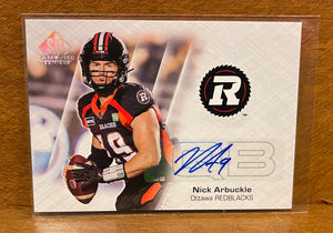 2023 Upper Deck SP Game Used CFL Canadian Football League - Base Autograph - CFL-NA Nick Arbuckle – Ottawa RedBlacks SP