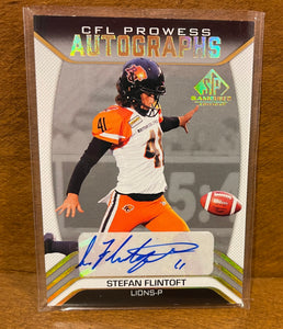 2023 Upper Deck SP Game Used CFL Canadian Football League - CFL Prowess Auto Set - Gold - CPA-SF Stefan Flintoft – BC Lions