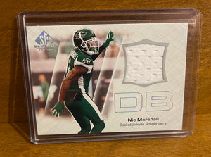 2023 Upper Deck SP Game Used CFL Canadian Football League - Jerseys Set - CFL-MA Nic Marshall – Saskatchewan Roughriders