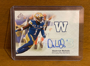 2023 Upper Deck SP Game Used CFL Canadian Football League - Base Autograph - CFL-DN Deatrick Nichols – Winnipeg Blue Bombers