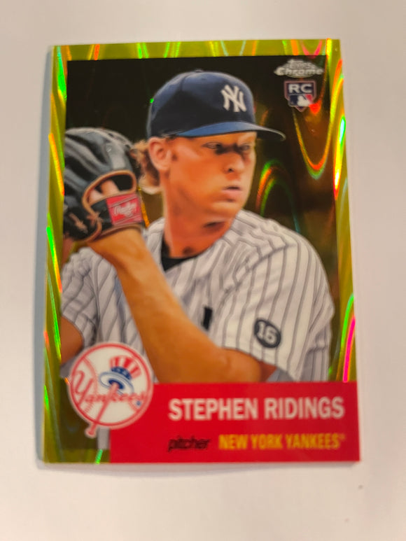 2022 Topps Chrome Platinum - Yellow RayWave #/250 - 381 Stephen Ridings - New York Yankees RC