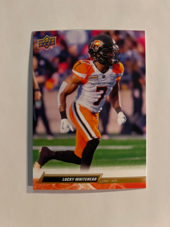 2023 Upper Deck CFL - Canadian Football League - Gold Glossy - 47 Lucky Whitehead - BC Lions