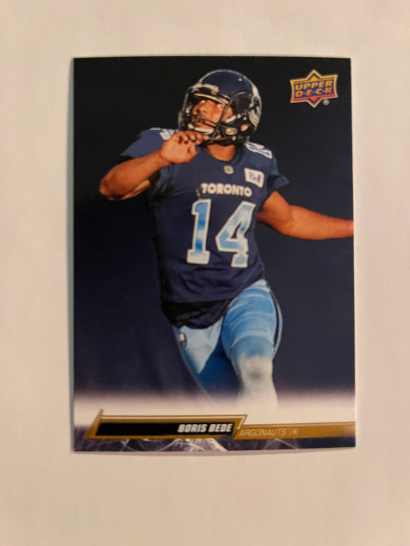 2023 Upper Deck CFL - Canadian Football League - Gold Glossy - 63 Boris Bede - Toronto Argonauts