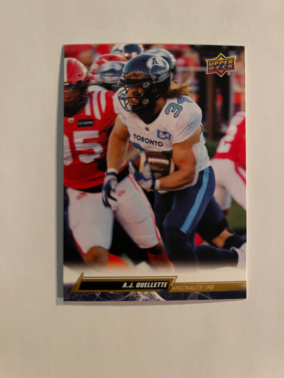 2023 Upper Deck CFL - Canadian Football League - Gold Glossy - 39 A.J. Ouellette - Toronto Argonauts