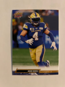 2023 Upper Deck CFL - Canadian Football League - Gold Glossy - 13 Adam Bighill - Winnipeg Blue Bombers