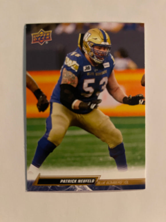 2023 Upper Deck CFL - Canadian Football League - Gold Glossy - 72 Patrick Neufeld - Winnipeg Blue Bombers