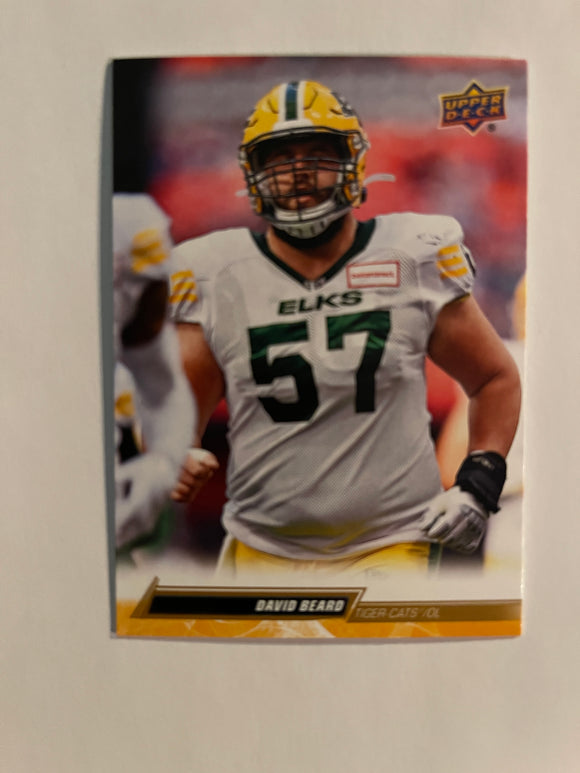 2023 Upper Deck CFL - Canadian Football League - Gold Glossy - 85 David Beard - Hamilton Tiger Cats