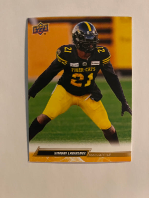 2023 Upper Deck CFL - Canadian Football League - Gold Glossy - 96 Simoni Lawrence - Hamilton Tiger Cats