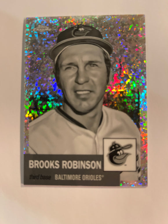 2022 Topps Chrome Platinum - Black & White Mini Diamond - 455 Brooks Robinson - Baltimore Orioles