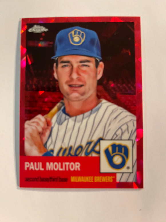 2022 Topps Chrome Platinum - Red Atomic #/100 - 255 Paul Molitor - Milwaukee Brewers