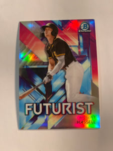 2021 Bowman Baseball - Futurist Refractor - FUT-RH Robert Hassell - San Diego Padres