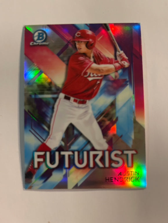 2021 Bowman Baseball - Futurist Refractor - FUT-AH Austin Hendrick - Cincinnati Reds