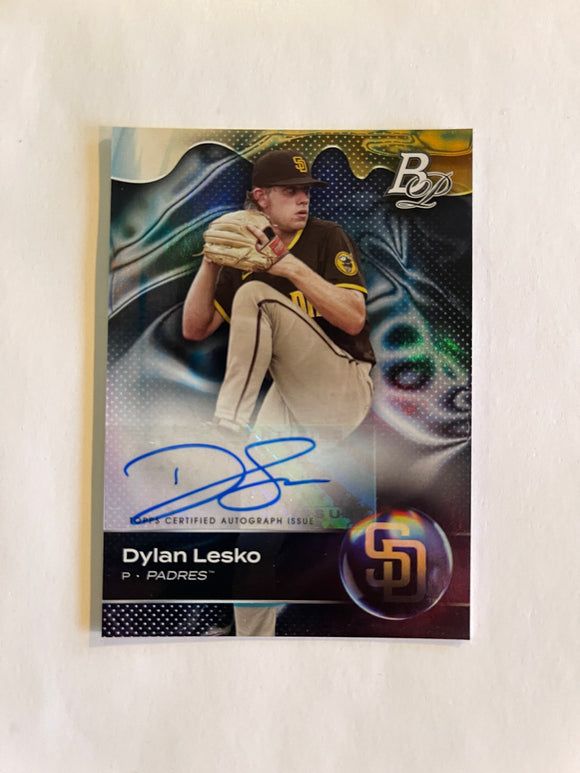 2023 Bowman Platinum Baseball - Top Prospect Autograph - TOP-77 Dylan Lesko - San Diego Padres