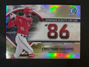 2023 Bowman - Scouts Top 100 - BTP-86 Cristhian Vaquero - Washington Nationals