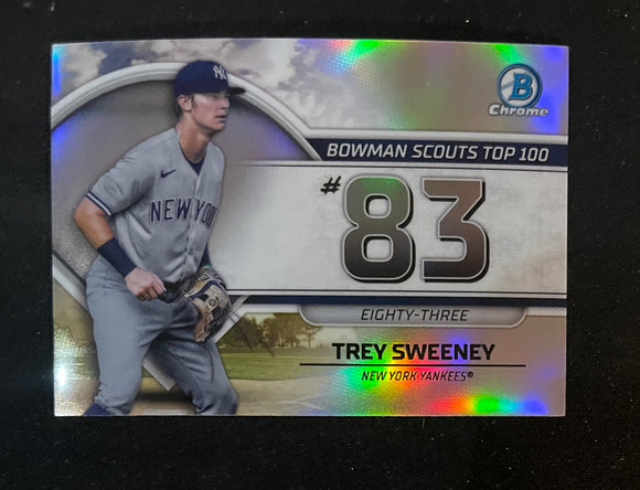 2023 Bowman - Scouts Top 100 - BTP-83 Trey Sweeney - New York Yankees