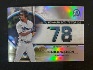 2023 Bowman - Scouts Top 100 - BTP-78 Kahlil Watson - Miami Marlins