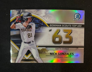 2023 Bowman - Scouts Top 100 - BTP-63 Nick Gonzales - Pittsburgh Pirates