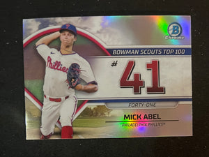 2023 Bowman - Scouts Top 100 - BTP-41 Mick Abel - Philadelphia Phillies