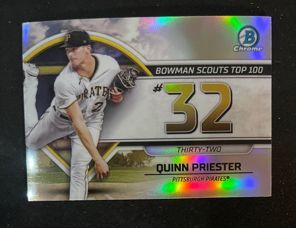 2023 Bowman - Scouts Top 100 - BTP-32 Quinn Priester - Pittsburgh Pirates