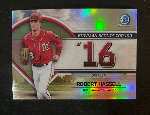 2023 Bowman - Scouts Top 100 - BTP-16 Robert Hassell - Washington Nationals