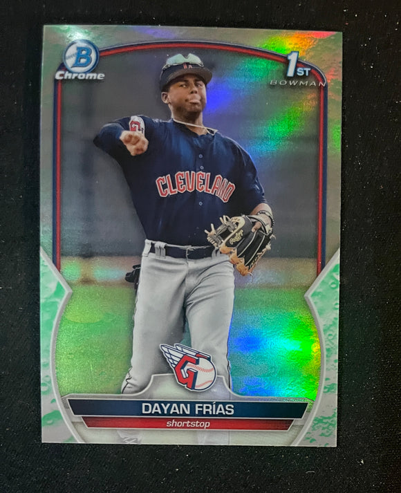 2023 Bowman - Lunar Glow Refractor - BCP-26 Dayan Frías - Cleveland Guardians 1st