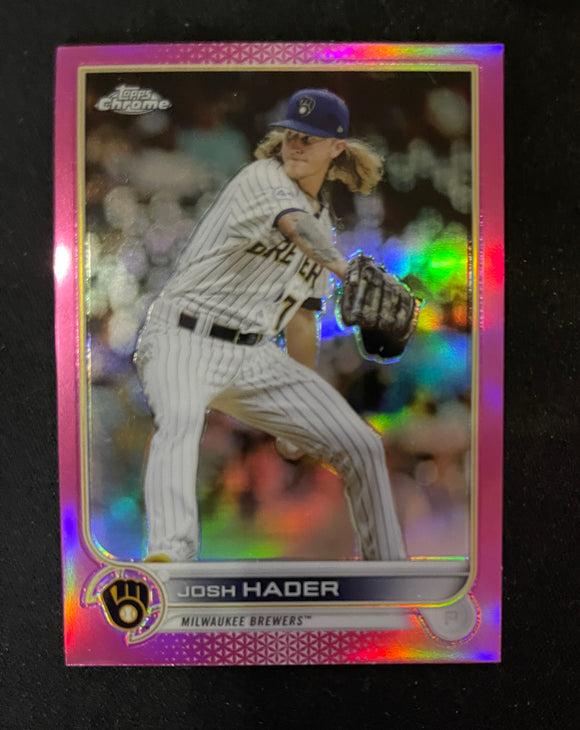 2022 Topps Chrome Baseball -Pink Refractor - 119 Josh Hader - Milwaukee Brewers