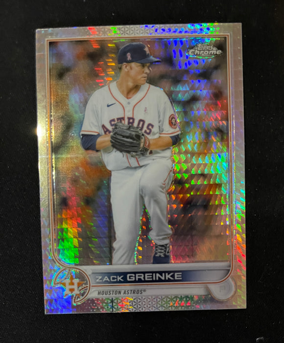 2022 Topps Chrome Baseball -Prizm Refractor - 5 Zack Greinke - Houston Astros