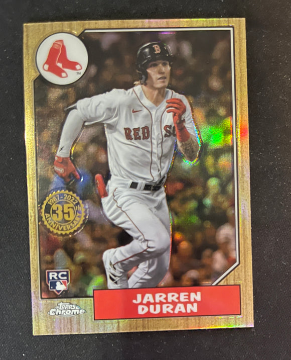 2022 Topps Chrome Baseball -1987 Refractor - 87BC-19 Jarren Duran RC - Boston Red Sox