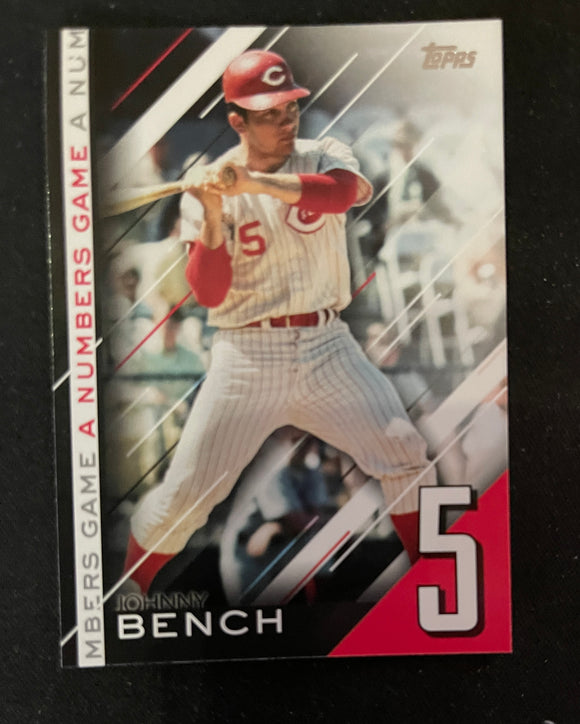 2020 Topps Baseball - Update Series - A Numbers Game - NG-24 Johnny Bench - Cincinnati Reds