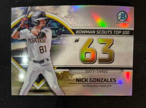 2023 Bowman - Scouts Top 100 - BTP-63 Nick Gonzales - Pittsburgh Pirates