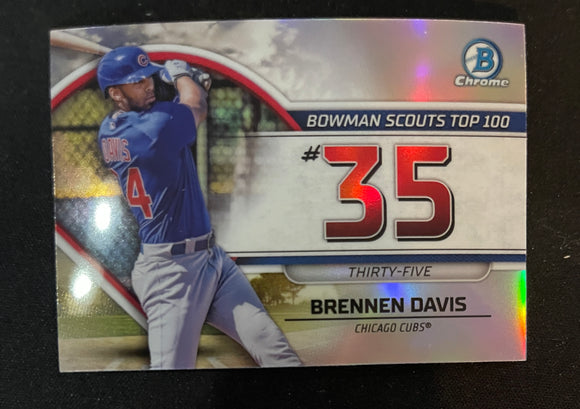 2023 Bowman - Scouts Top 100 - BTP-35 Brennen Davis - Chicago Cubs