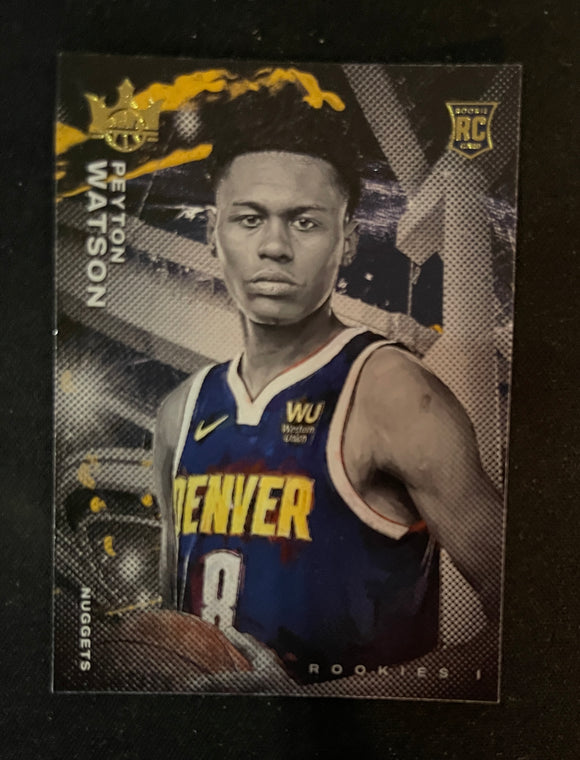 2022-23 Panini Court Kings - Rookie Card RC Level 1 - 75 Peyton Watson - Denver Nuggets