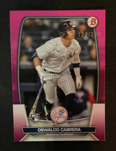 2023 Bowman - Fuchsia #/299 - 32 Oswaldo Cabrera - New York Yankees RC