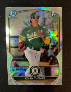 2023 Bowman - Lunar Glow Refractor - BCP-32 Colby Thomas - Oakland Athletics 1st