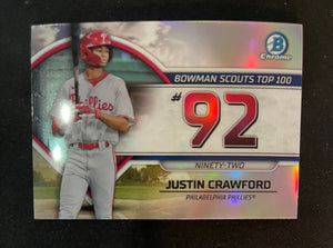 2023 Bowman - Scouts Top 100 - BTP-92 Justin Crawford - Philadelphia Phillies