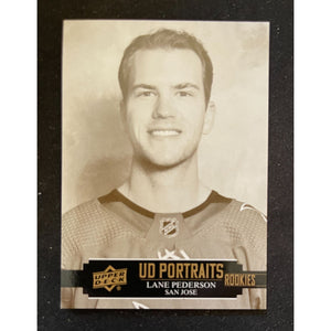 2021-22 Upper Deck Series 2 Portraits Lane Pederson RC Sharks P-66