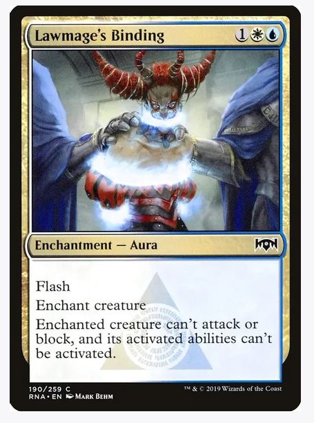 Lawmage's Binding - Ravnica Allegiance (RNA) 190 Common Unplayed