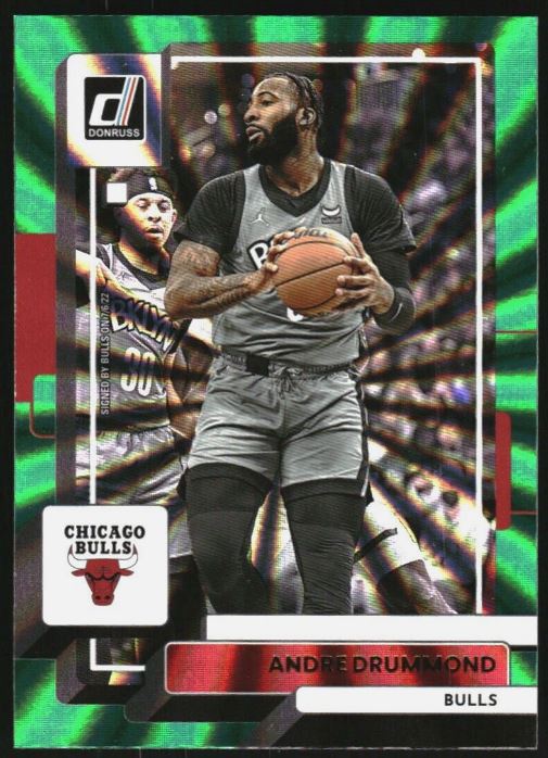 2022-23 Panini Donruss Basketball -  Holo Green Laser - 197 Andre Drummond - Chicago Bulls