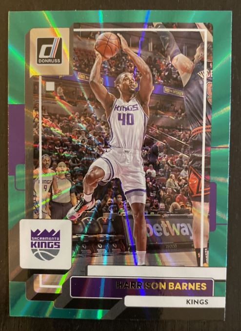 2022-23 Panini Donruss Basketball -  Holo Green Laser - 140 Harrison Barnes - Sacramento Kings