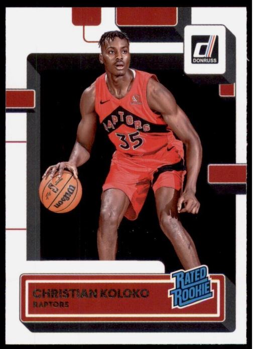 2022-23 Panini Donruss Basketball -  Rated Rookie - 233 Christian Koloko - Toronto Raptors