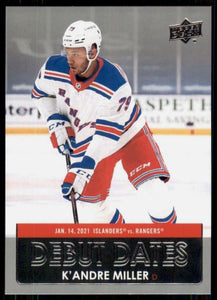 2021-22 Upper Deck Hockey Series One - Debut Dates - DD-6 K'Andre Miller - New York Rangers