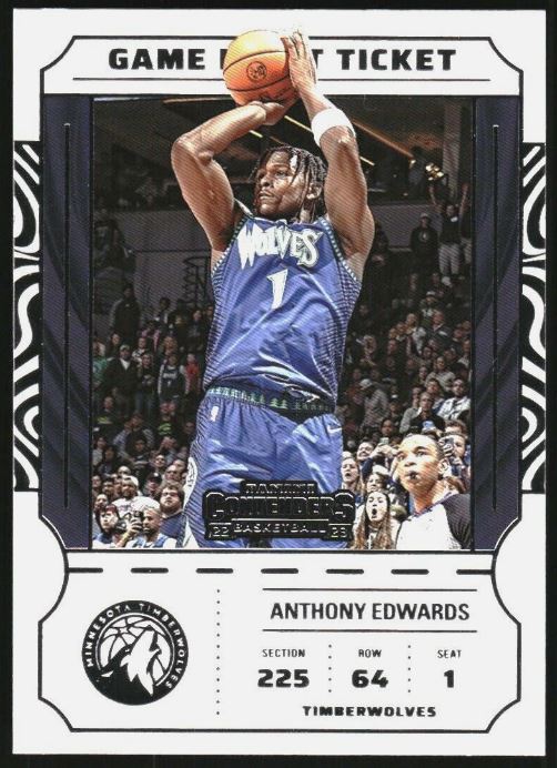 2022-23 Panini Contenders Basketball - Game Night Ticket - 6 Anthony Edwards - Minnesota Timberwolves