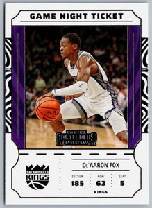 2022-23 Panini Contenders Basketball - Game Night Ticket - 1 De'Aaron Fox - Sacramento Kings