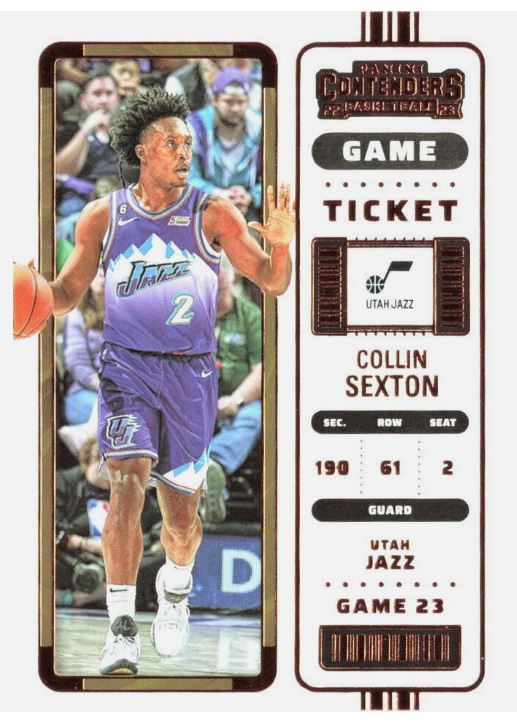 2022-23 Panini Contenders Basketball - Bronze -Season Ticket - 33 Collin Sexton - Utah Jazz