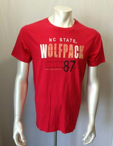 North Carolina State Wolfpack Mens Cotton Red Embroidered Crew Neck T Shirt Sz M