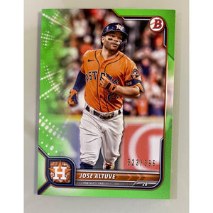 2022 Bowman Base SP Neon Green #323/399 Jose Altuve Astros 35